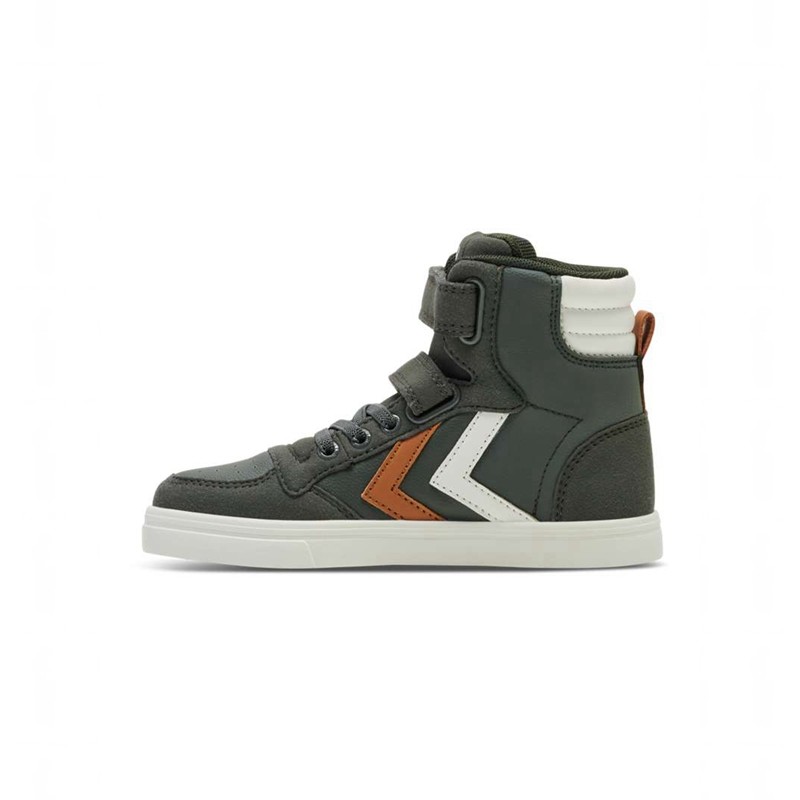 Basket Hummel Slimmer Stadil Leather High Jr Enfant Vert | 635135-494