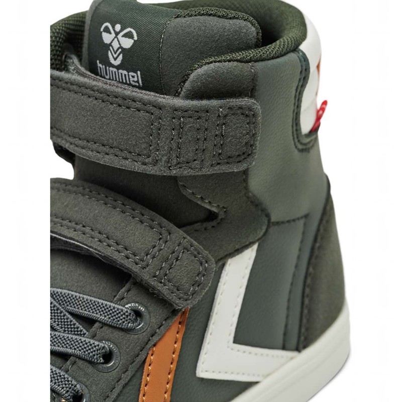 Basket Hummel Slimmer Stadil Leather High Jr Enfant Vert | 635135-494