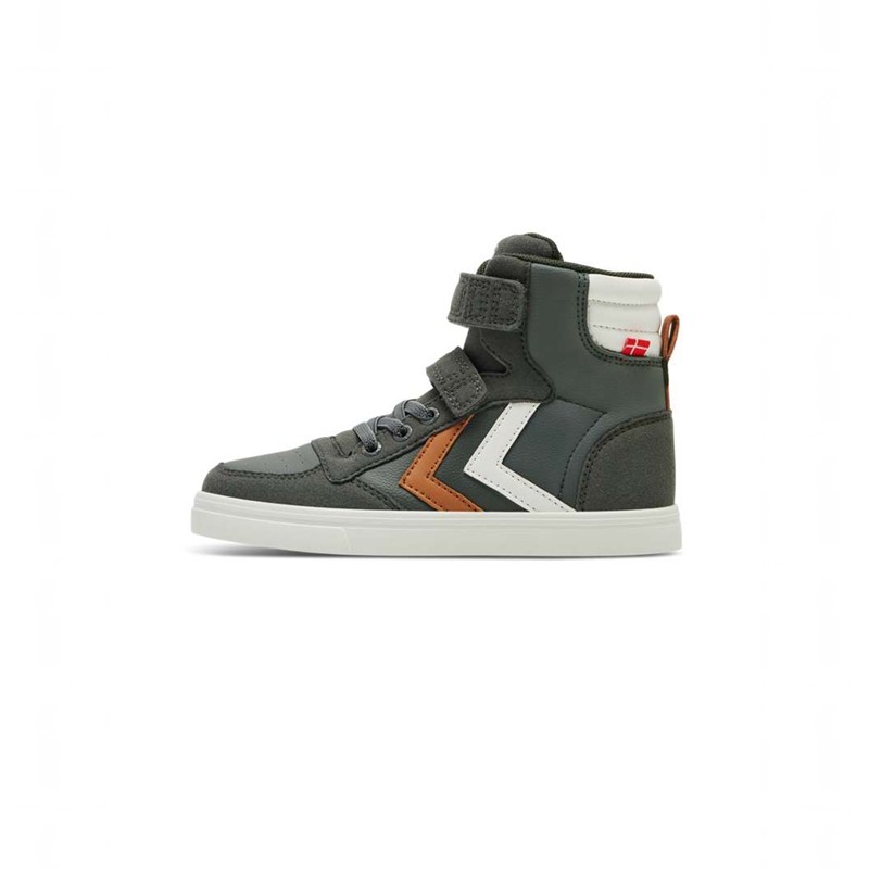Basket Hummel Slimmer Stadil Leather High Jr Enfant Vert | 635135-494