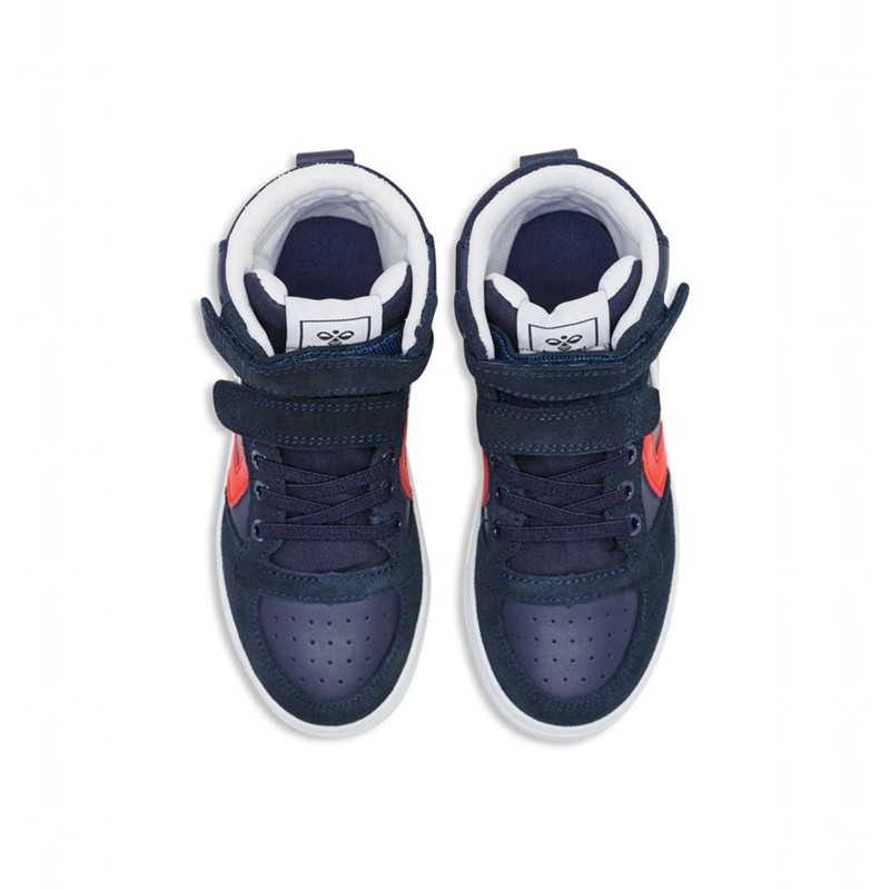Basket Hummel Slimmer Stadil Leather High Jr Enfant Bleu Marine | 290795-929