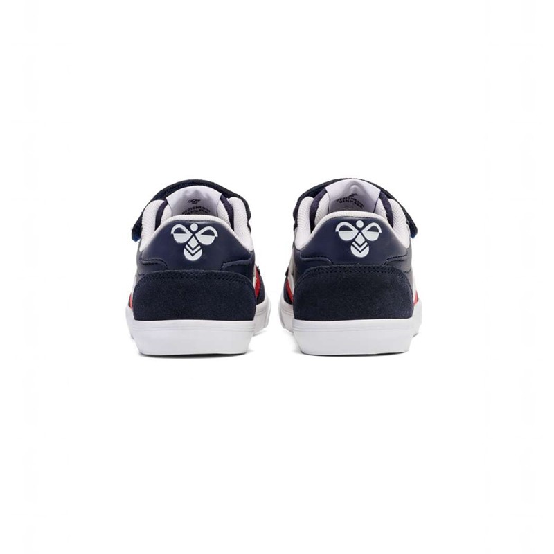 Basket Hummel Slimmer Stadil Leather Low Jr Enfant Bleu Marine | 376467-268