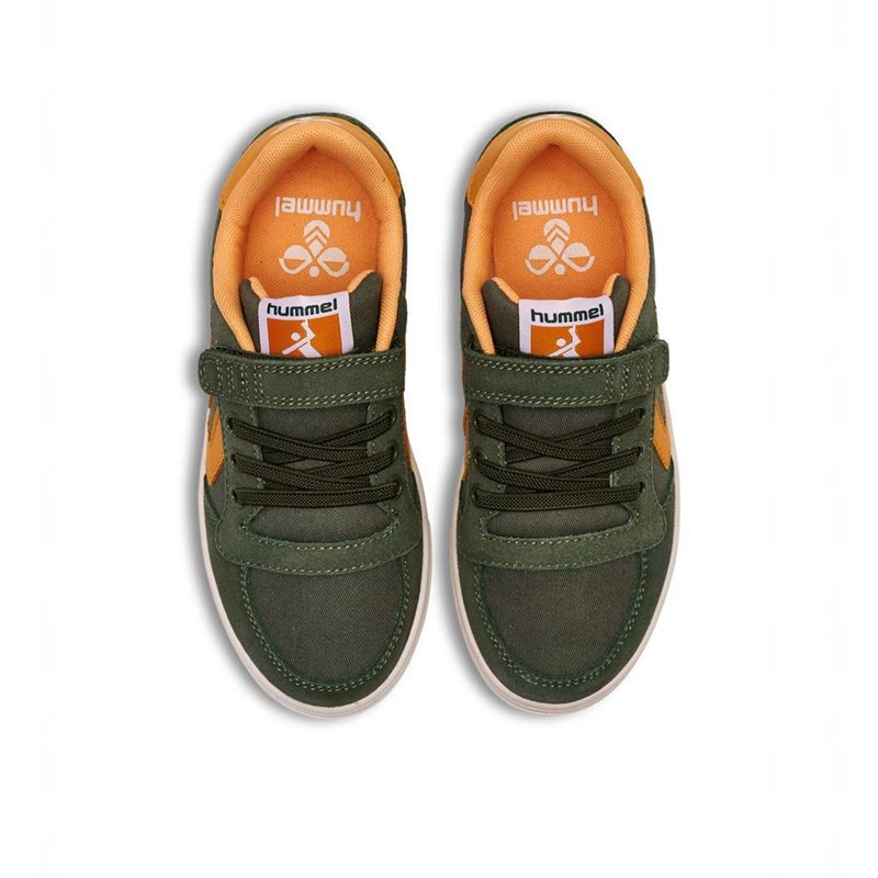 Basket Hummel Slimmer Stadil Low Jr Enfant Vert | 010011-092