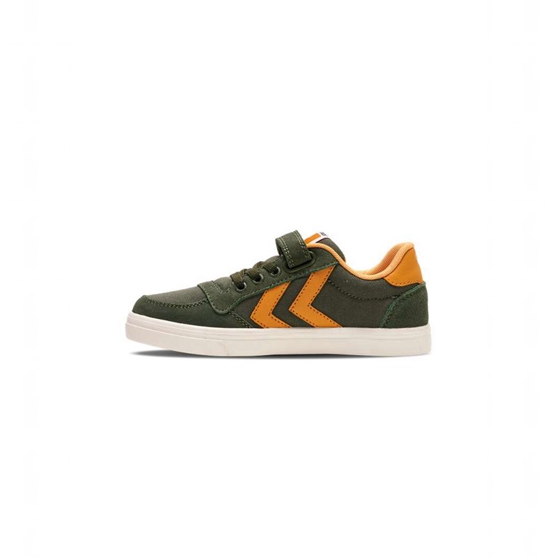 Basket Hummel Slimmer Stadil Low Jr Enfant Vert | 010011-092