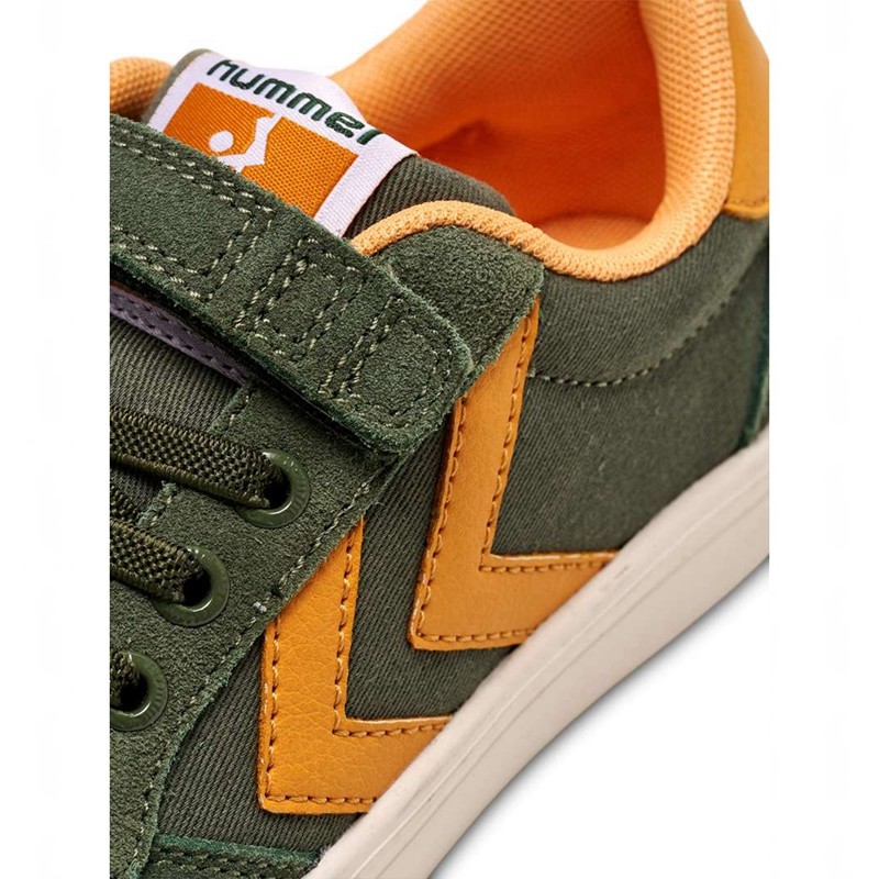 Basket Hummel Slimmer Stadil Low Jr Enfant Vert | 010011-092