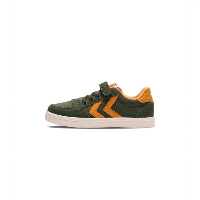 Basket Hummel Slimmer Stadil Low Jr Enfant Vert | 010011-092
