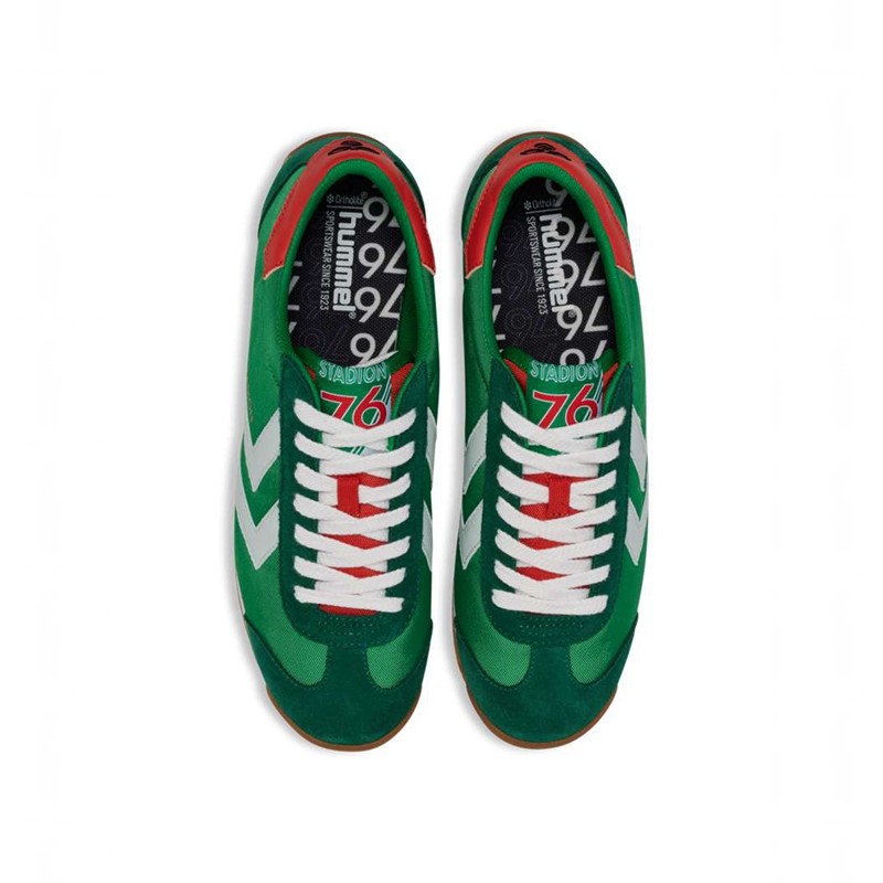 Basket Hummel Stadion Nylon Femme Vert | 797998-588