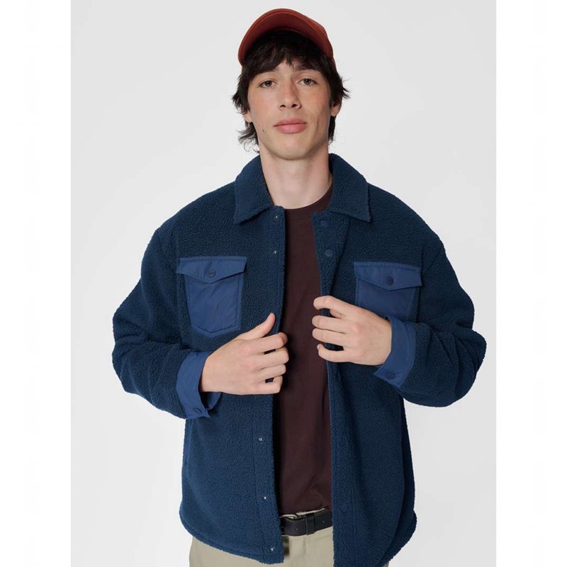 Chapeau Bucket Hummel Fleece Overshirt Sportswear Homme Bleu Marine | 354934-623
