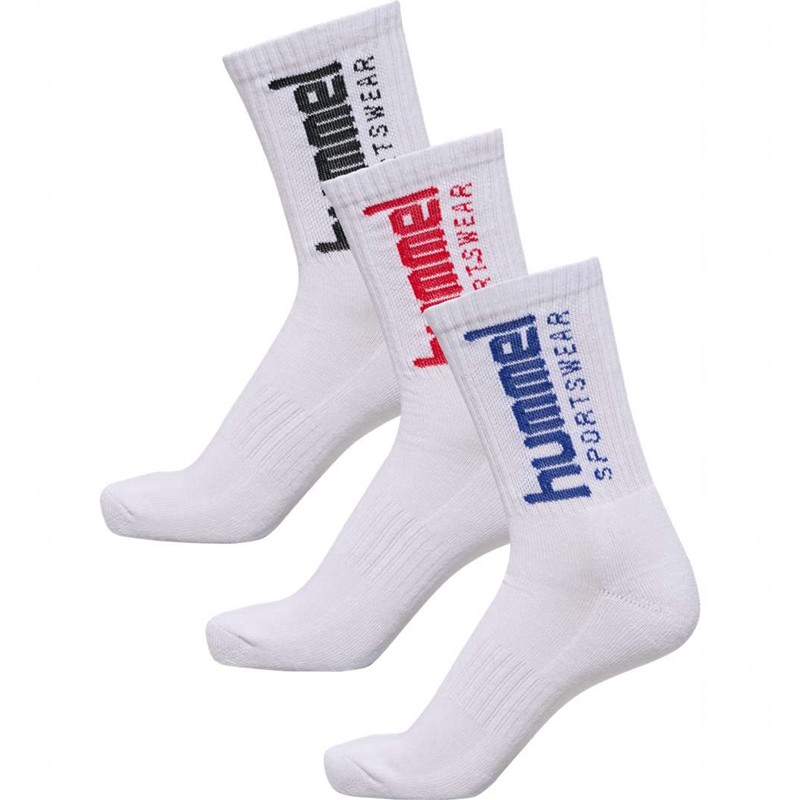 Chaussette Hummel 3-pack Sportswear Big Femme Blanche | 324329-612