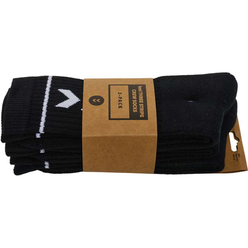 Chaussette Hummel Stripe Crew 3-pack Femme Noir | 831839-657