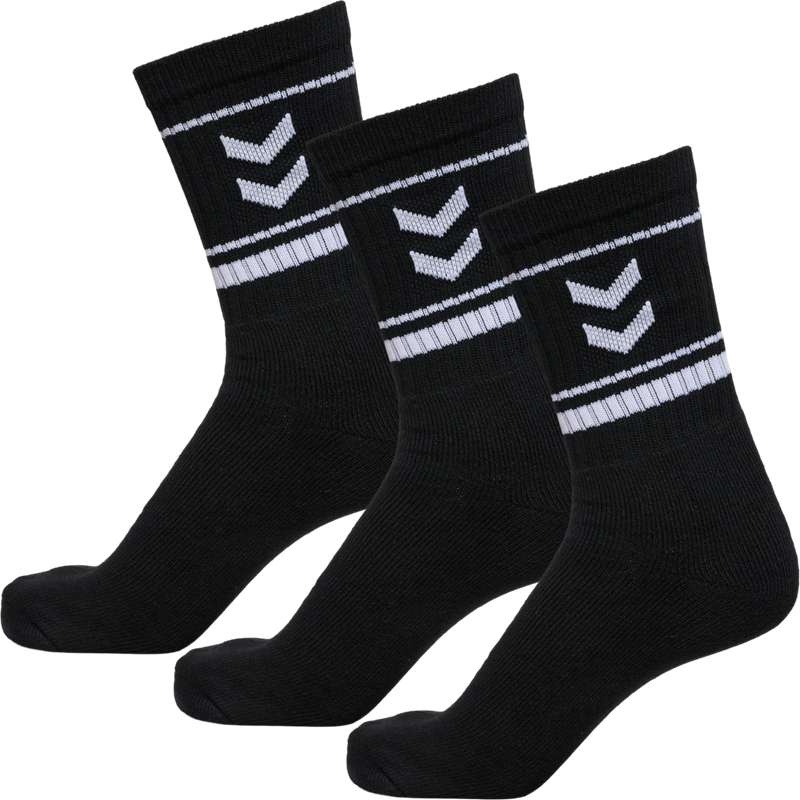 Chaussette Hummel Stripe Crew 3-pack Femme Noir | 831839-657