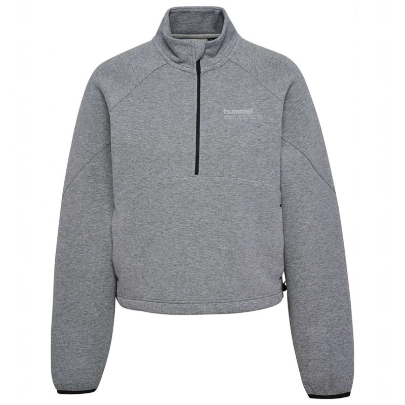 Chaussures De Gym Hummel Tech Fleece Boxy Half Zip Femme Grise | 793070-793
