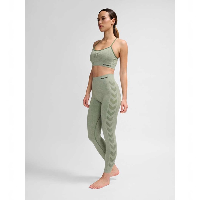 Collant Hummel Ci Seamless Mid Waist Femme Vert | 283845-087