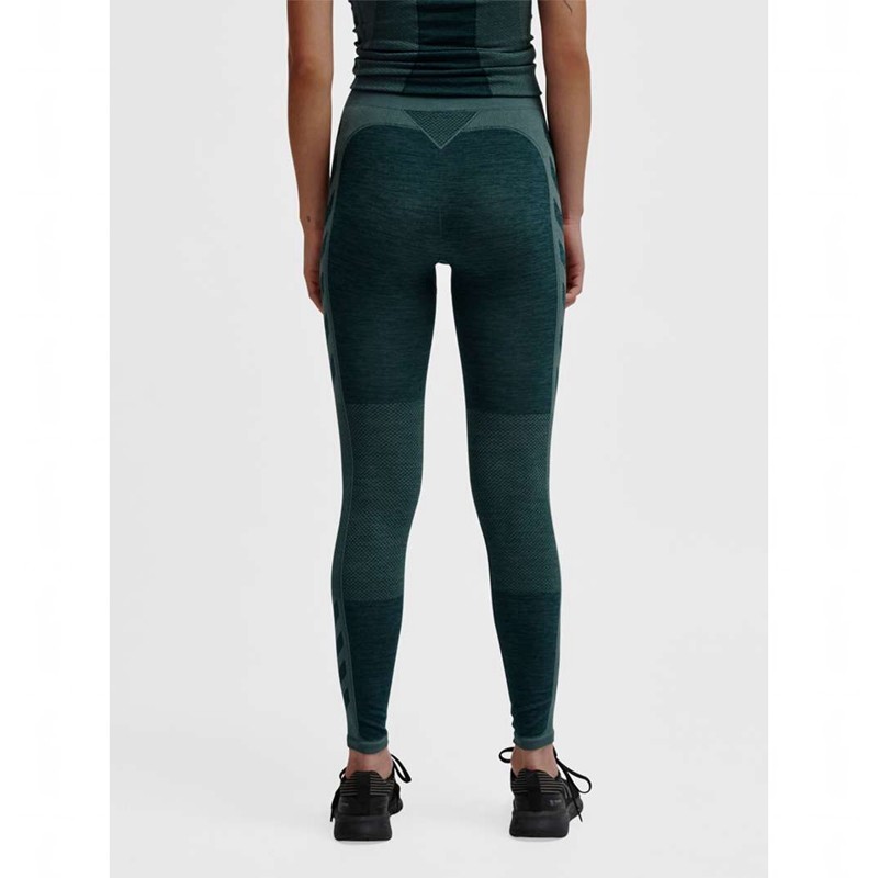 Collant Hummel Clea Seamless Mid Waist Femme Vert | 978668-274