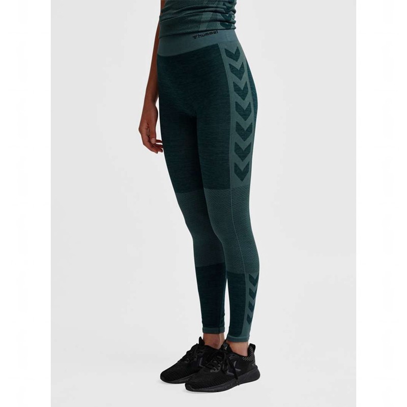 Collant Hummel Clea Seamless Mid Waist Femme Vert | 978668-274