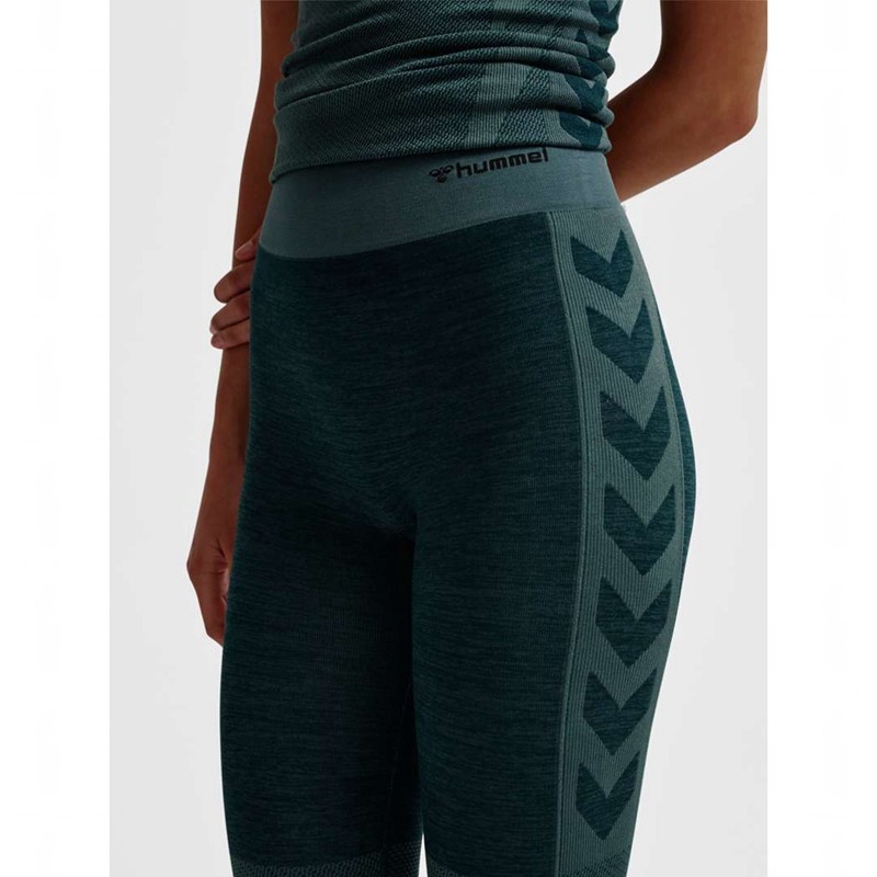 Collant Hummel Clea Seamless Mid Waist Femme Vert | 978668-274