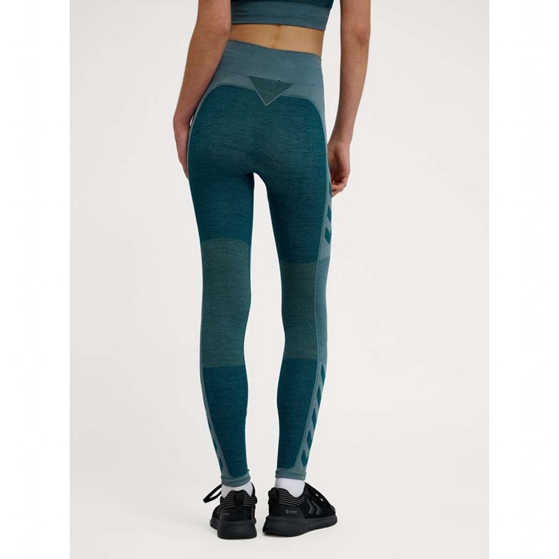 Collant Hummel Clea Seamless Mid Waist Femme Bleu | 932816-457