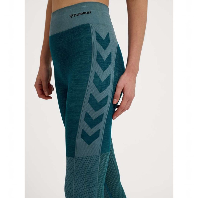 Collant Hummel Clea Seamless Mid Waist Femme Bleu | 932816-457