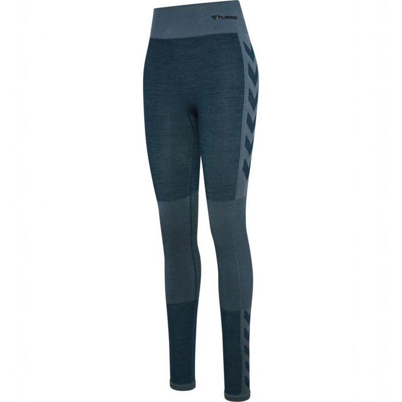Collant Hummel Clea Seamless Mid Waist Femme Bleu | 932816-457