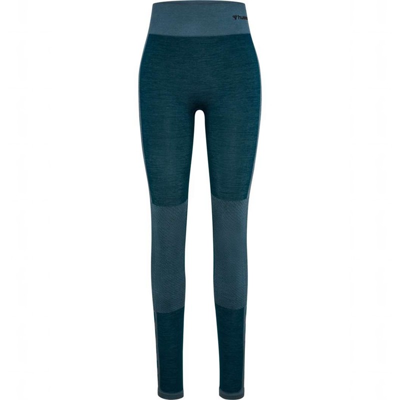Collant Hummel Clea Seamless Mid Waist Femme Bleu | 932816-457