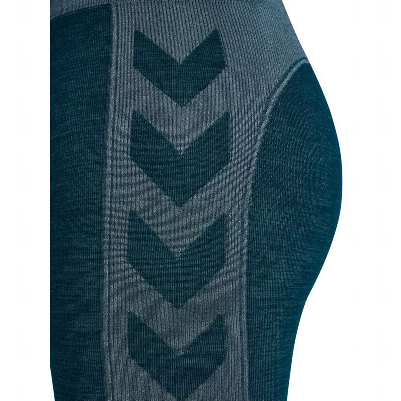 Collant Hummel Clea Seamless Mid Waist Femme Bleu | 932816-457