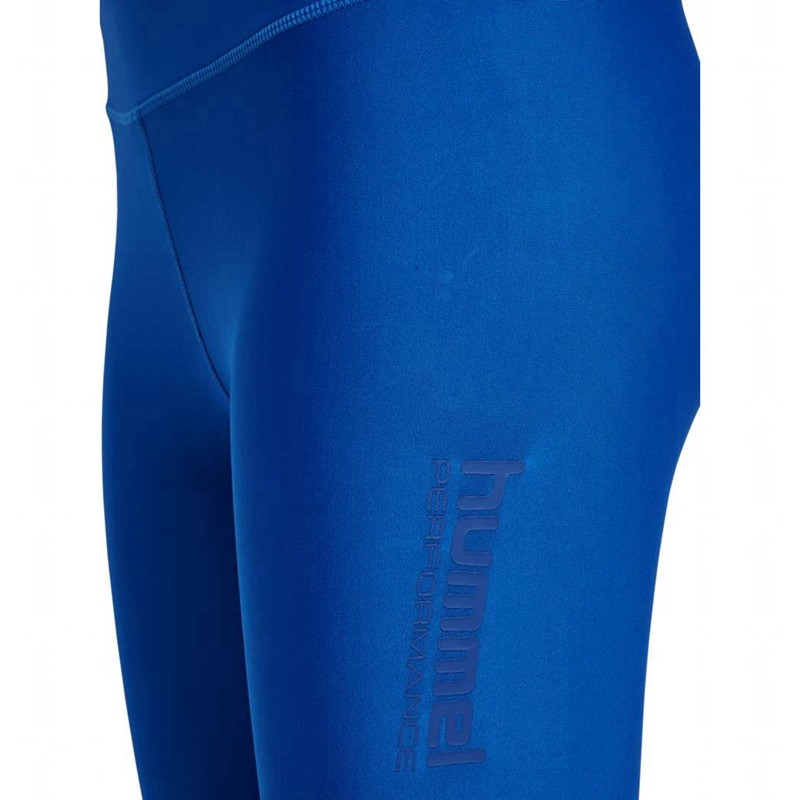 Collant Hummel Fast Mid Waist Femme Bleu | 854957-497
