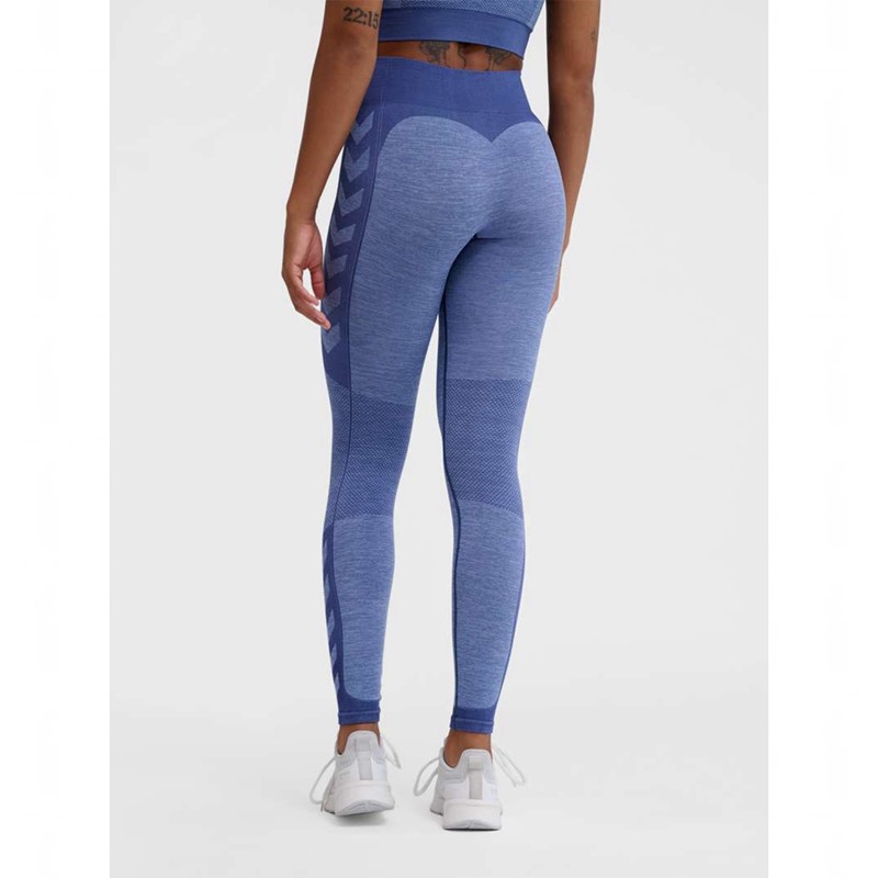 Collant Hummel Mt Shine Seamless Mw Femme Bleu | 400007-799