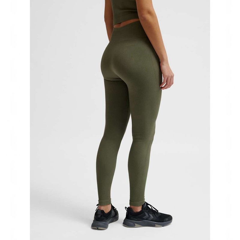 Collant Hummel Pulse Seamless Rib Mw Femme Vert Olive | 291302-081