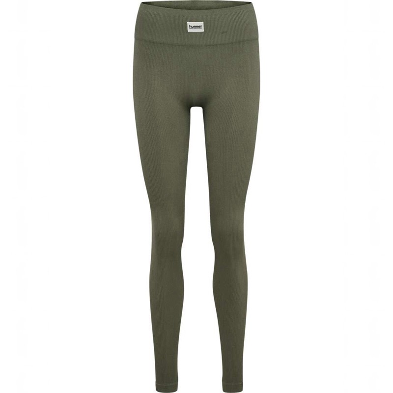 Collant Hummel Pulse Seamless Rib Mw Femme Vert Olive | 291302-081