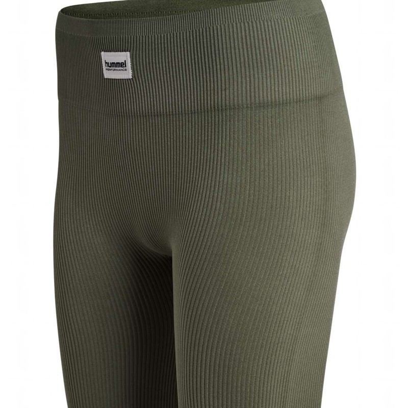 Collant Hummel Pulse Seamless Rib Mw Femme Vert Olive | 291302-081