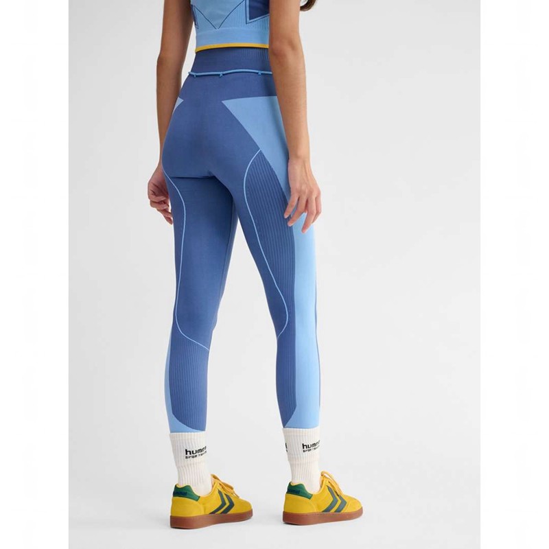Collant Hummel Seamless High Waist Femme Bleu | 550110-492
