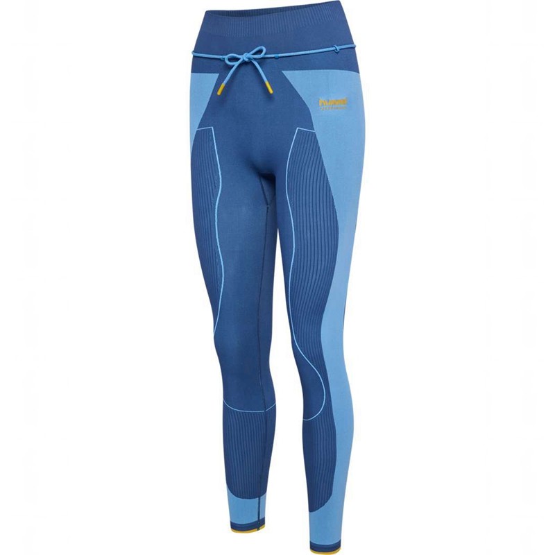 Collant Hummel Seamless High Waist Femme Bleu | 550110-492