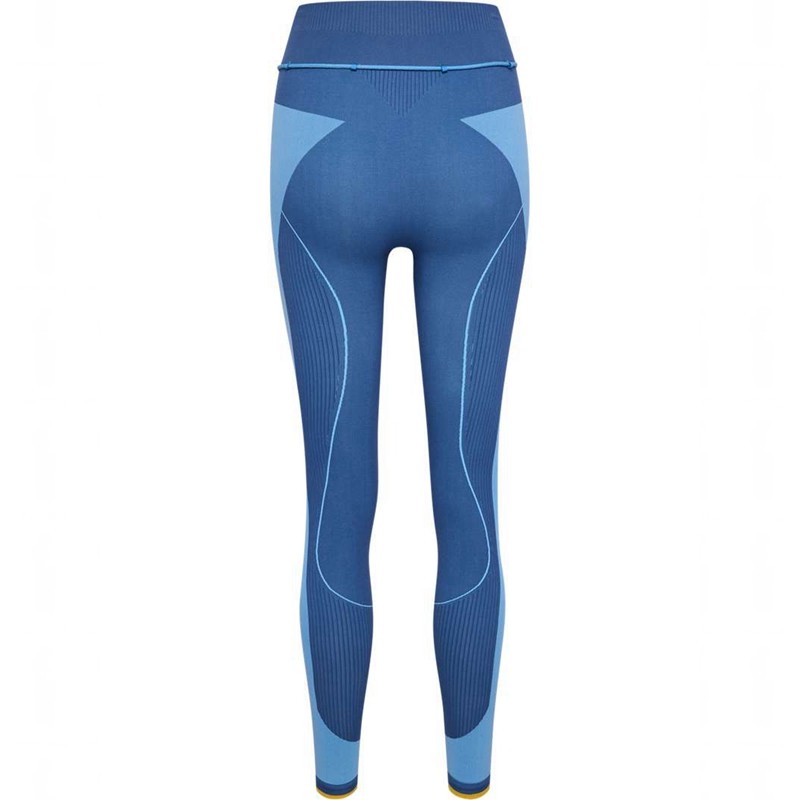 Collant Hummel Seamless High Waist Femme Bleu | 550110-492