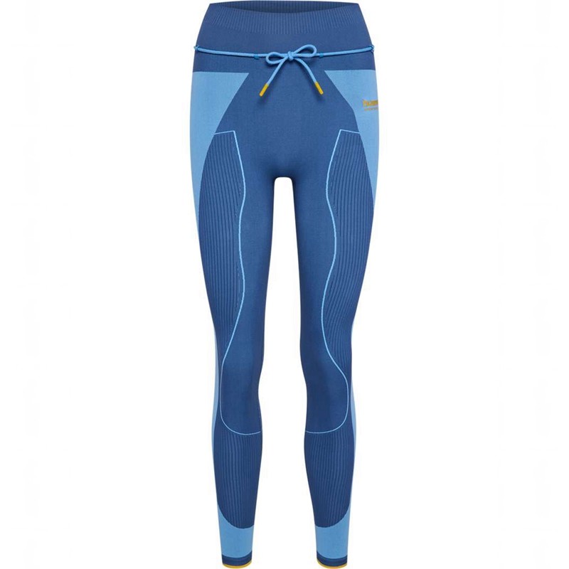 Collant Hummel Seamless High Waist Femme Bleu | 550110-492