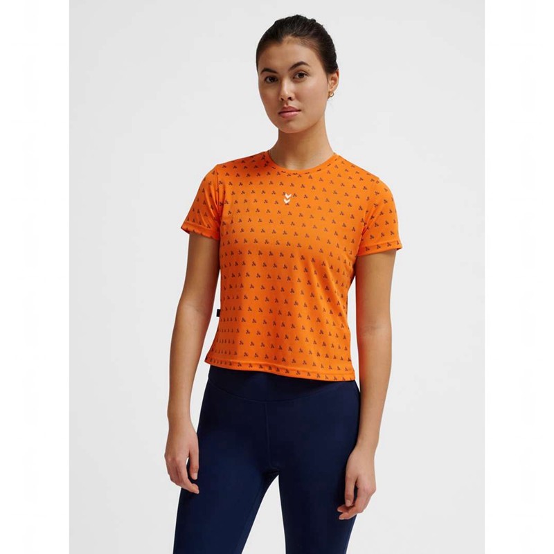 Couche De Base Hummel Fast Workout W S/S Femme Orange | 110172-075