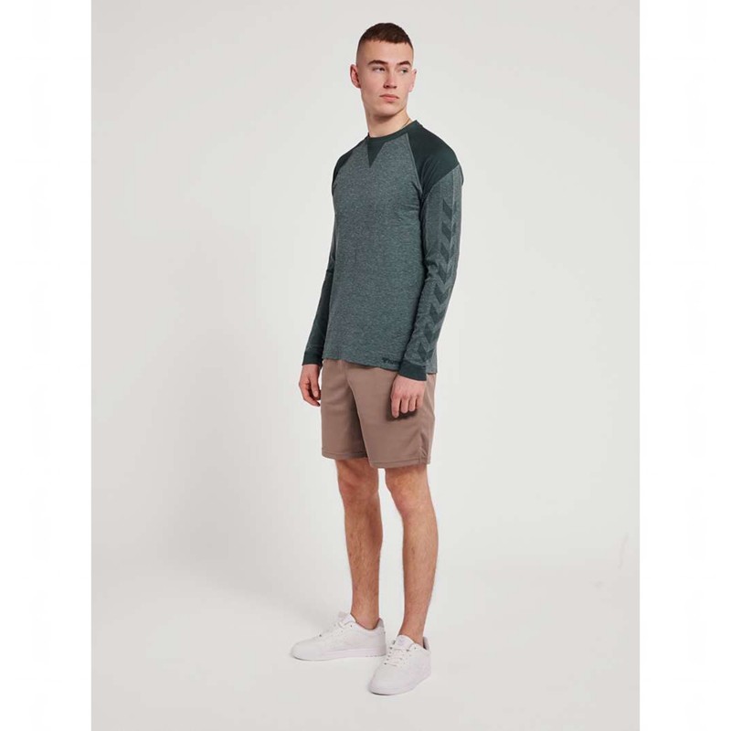 Couche De Base Hummel Kent Seamless T-shirt L/S Homme Vert | 455064-400