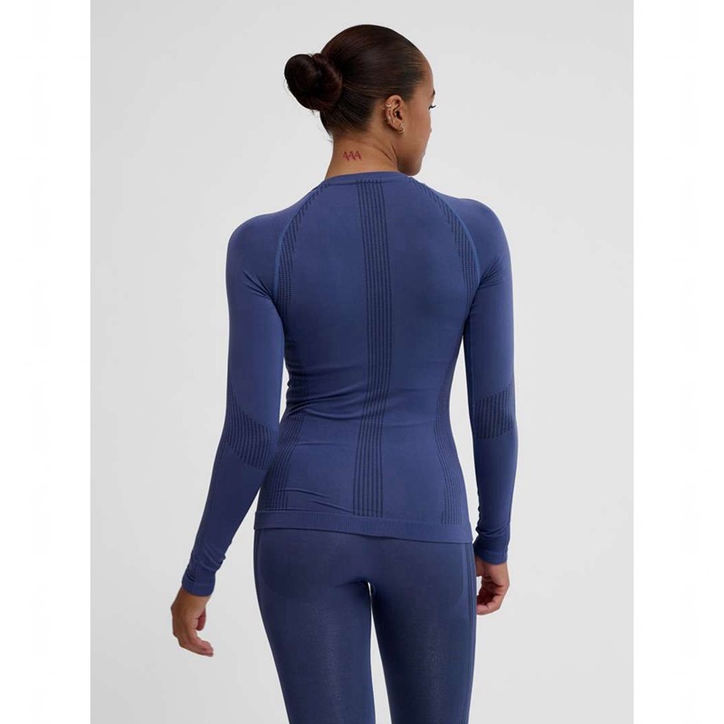 Couche De Base Hummel Mt Shaping Seamless L/S Femme Bleu | 566480-119