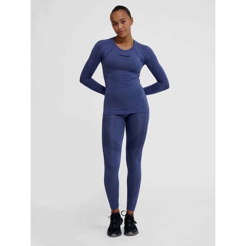 Couche De Base Hummel Mt Shaping Seamless L/S Femme Bleu | 566480-119
