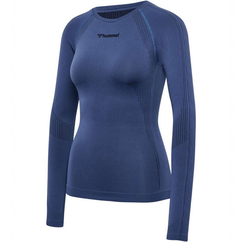 Couche De Base Hummel Mt Shaping Seamless L/S Femme Bleu | 566480-119