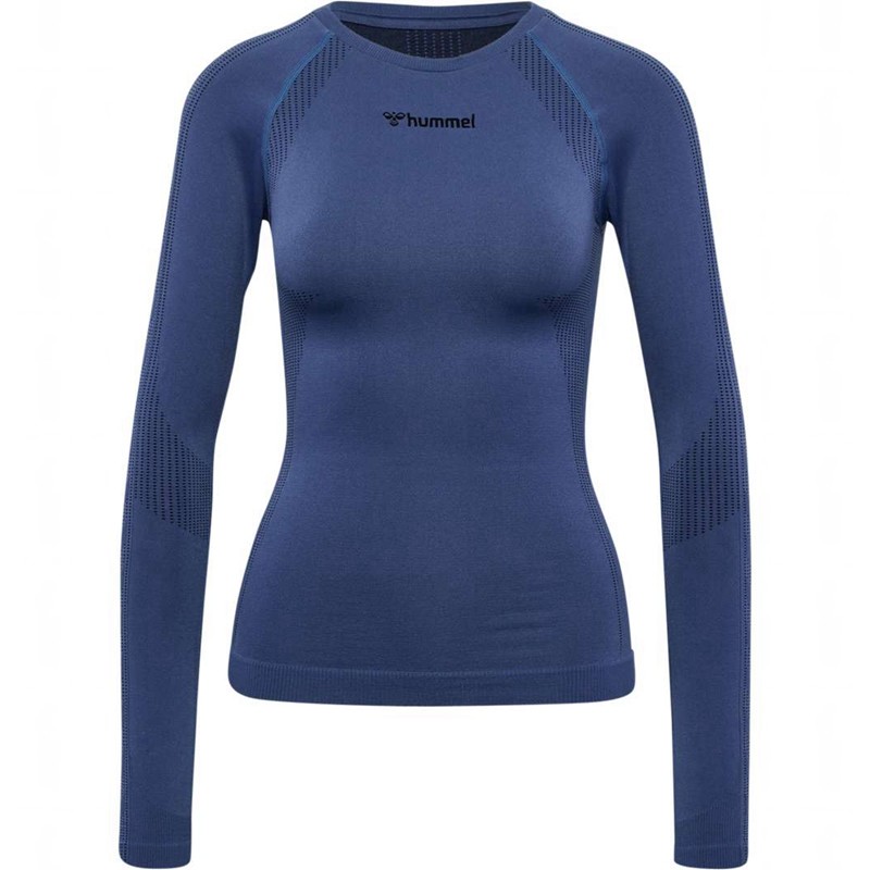 Couche De Base Hummel Mt Shaping Seamless L/S Femme Bleu | 566480-119