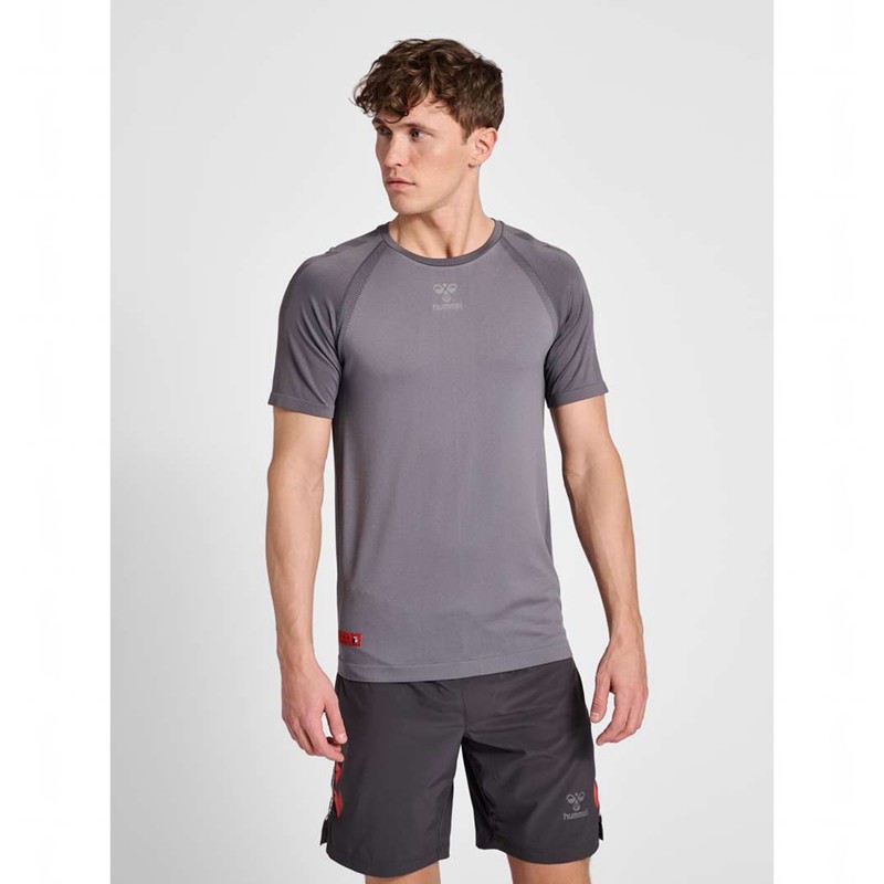 Couche De Base Hummel Pro Grid Seamless S/S Homme Grise | 624859-867