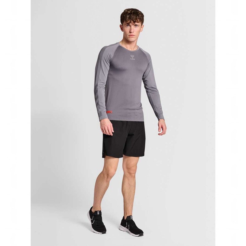 Couche De Base Hummel Pro Grid Seamless L/S Homme Grise | 545181-724
