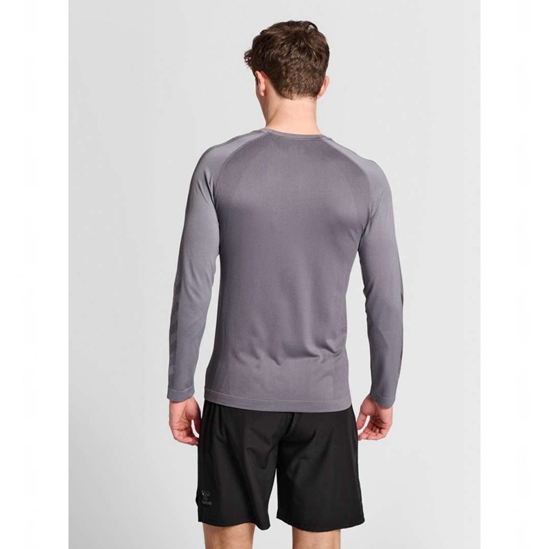 Couche De Base Hummel Pro Grid Seamless L/S Homme Grise | 545181-724