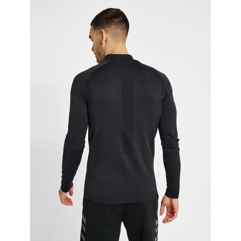 Couche De Base Hummel Stroke Seamless Half Zip Homme Noir | 245893-093