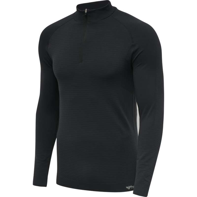 Couche De Base Hummel Stroke Seamless Half Zip Homme Noir | 245893-093