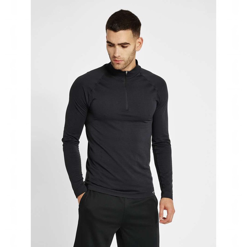Couche De Base Hummel Stroke Seamless Half Zip Homme Noir | 245893-093