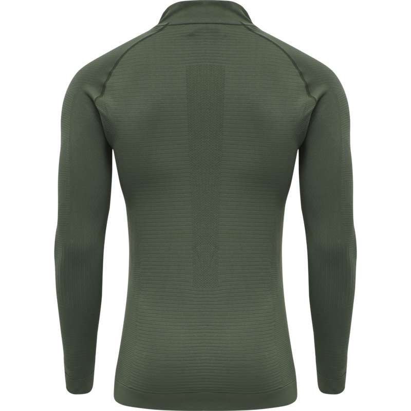 Couche De Base Hummel Stroke Seamless Half Zip Homme Vert | 190769-411