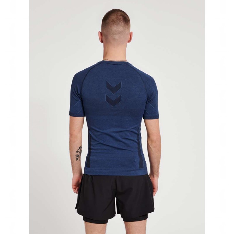 Couche De Base Hummel Te Mike Seamless Homme Bleu Marine | 457956-437