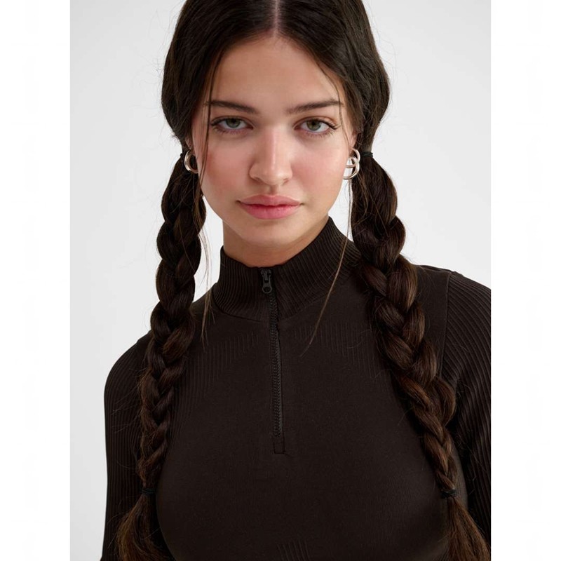Debardeur Hummel Knitteds Zip Femme Chocolat | 655218-379