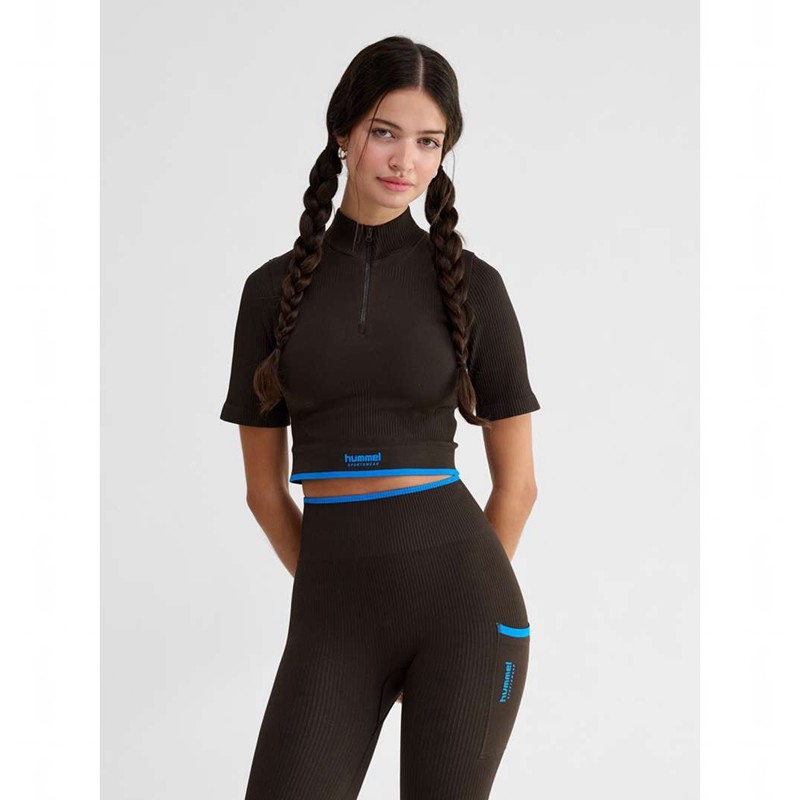 Debardeur Hummel Knitteds Zip Femme Chocolat | 655218-379