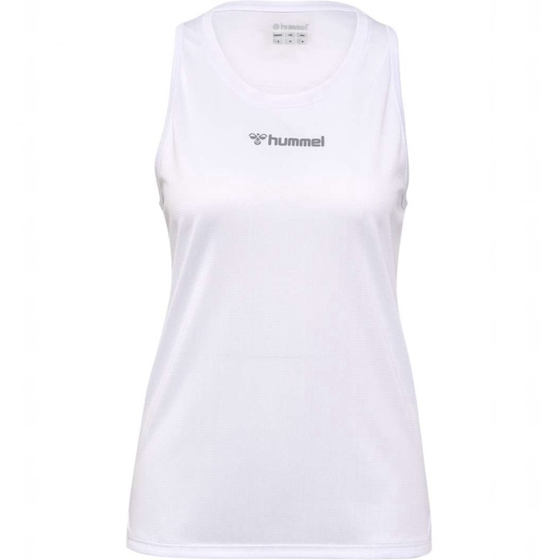 Debardeur Hummel Run Singlet S/L Femme Blanche | 069639-718